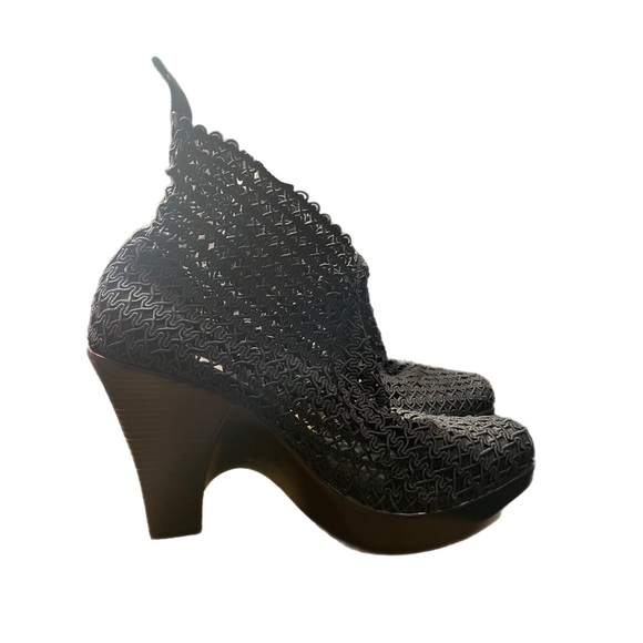 SMA Shoes, Slip on Platform Ankle Boots, woven stretch fabric - Picture 2 of 14